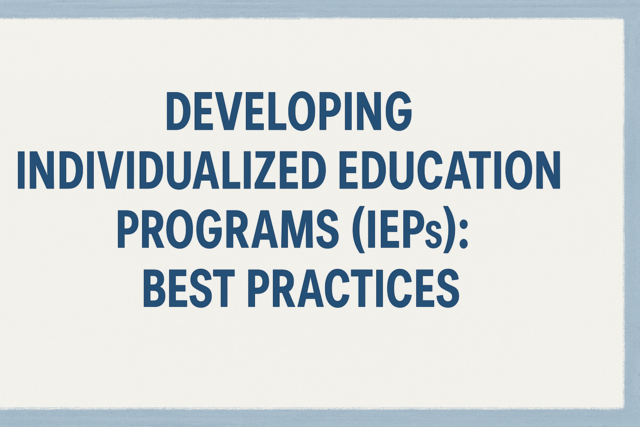Developing Individualized Education Programs (IEPs): Best Practices